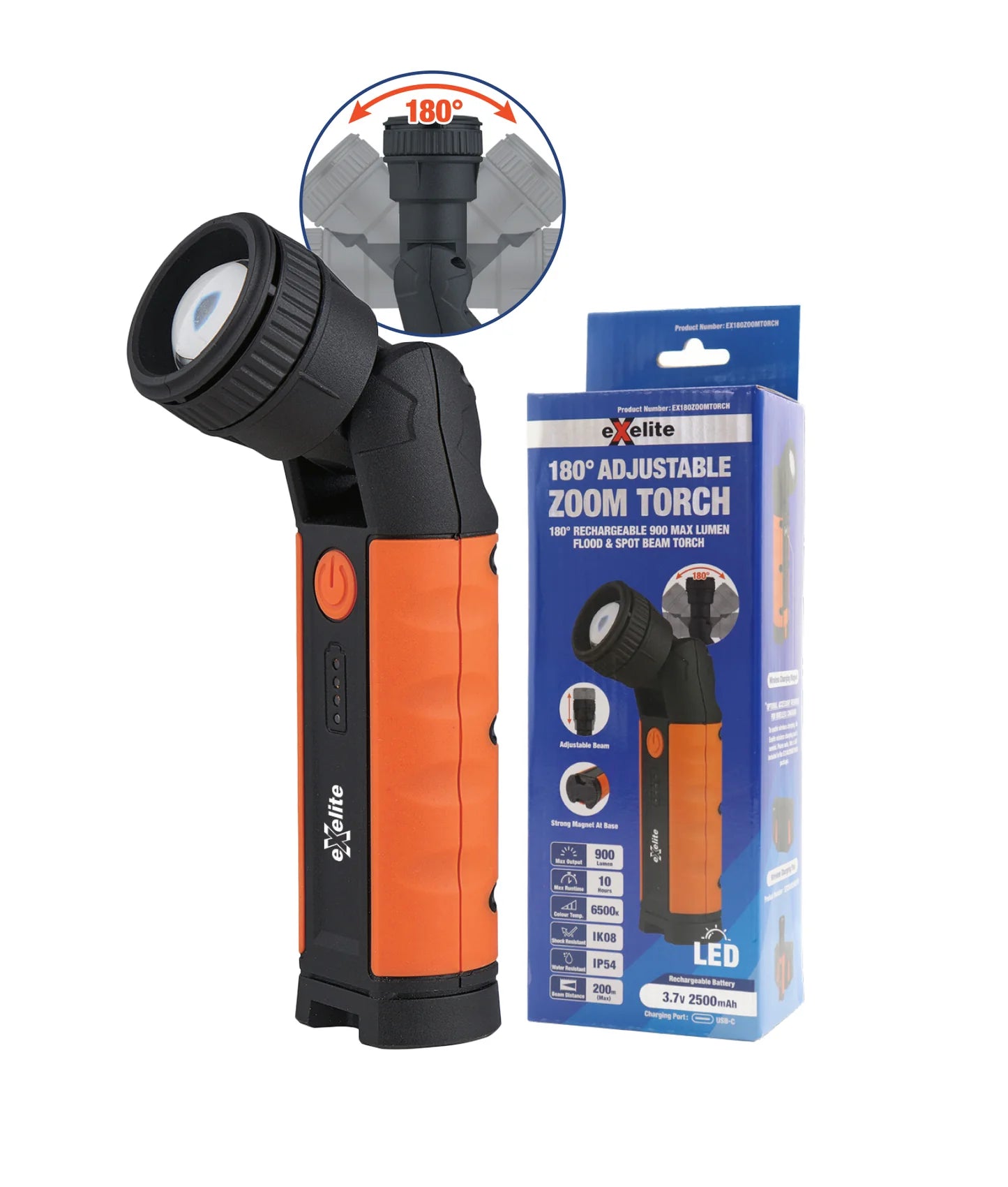 EXELITE 180° ADJUSTABLE ZOOM TORCH