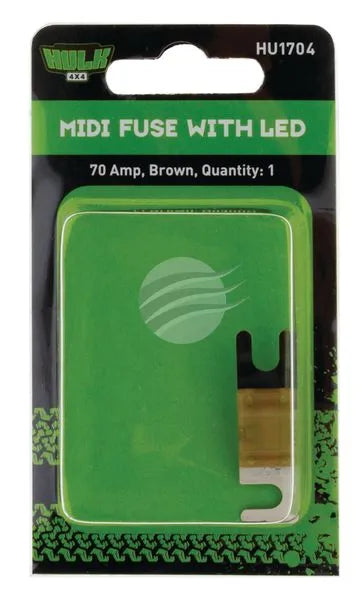 PKT 1 MIDI FUSE BROWN 70 AMP WITH LED 32 VDC