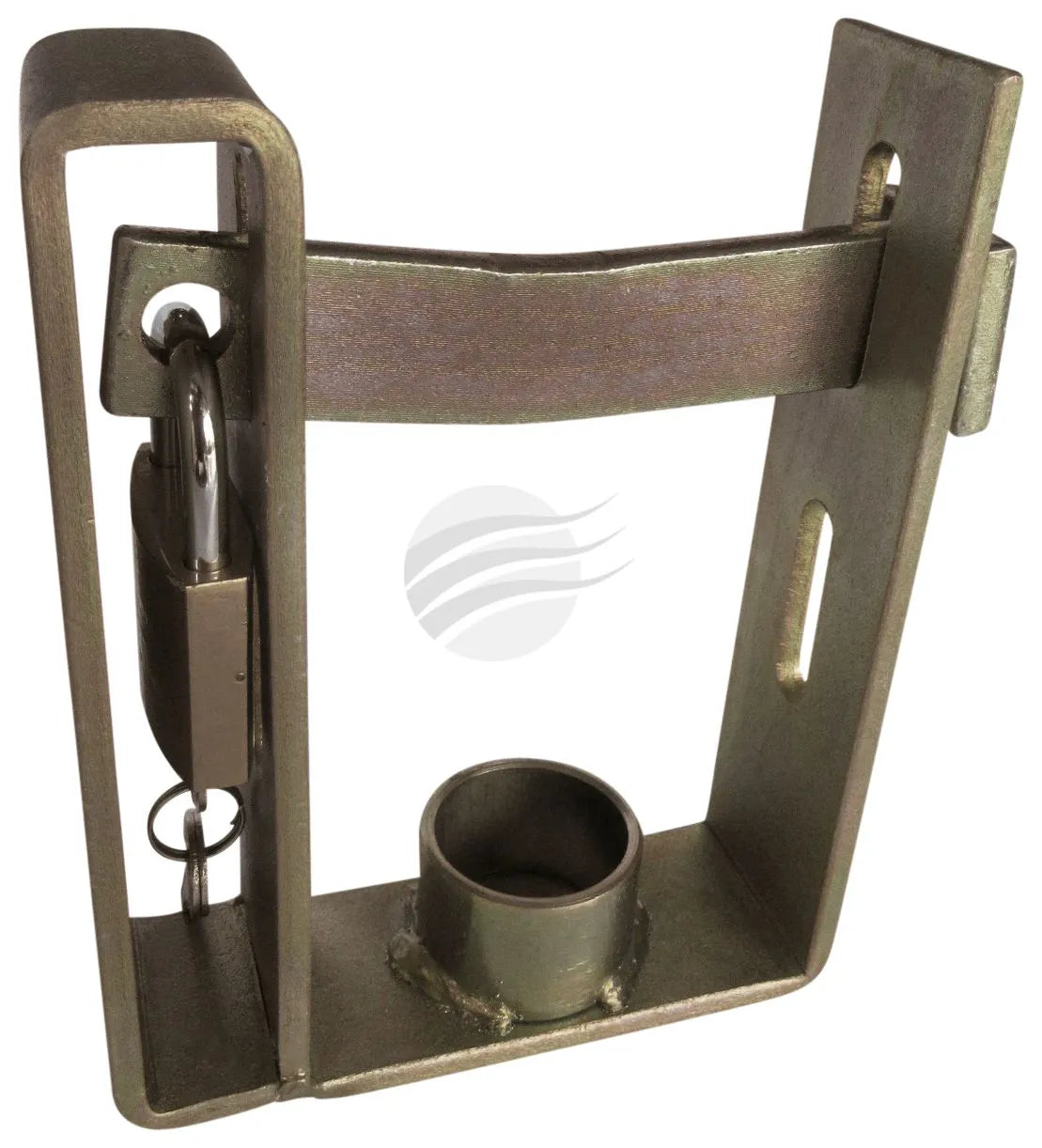 DUAL TRAILER COUPLING LOCK INC PADLOCK & 3 KEYS ZINC COATED