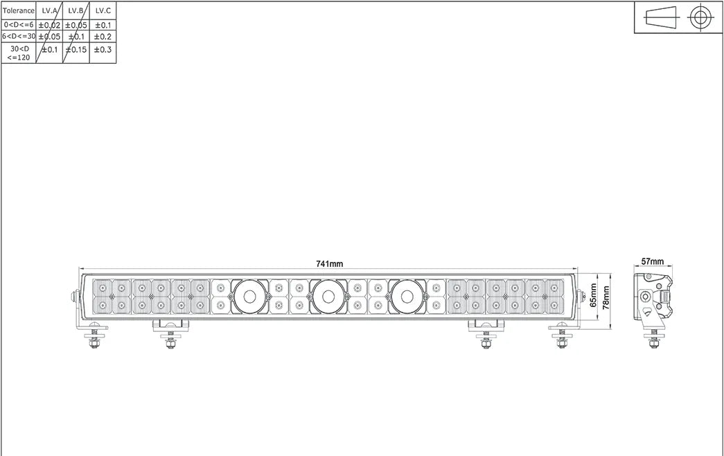 LASER LED DRIVING LMP LIGHTBAR COMBO BEAM 9-36V 204W 17,000