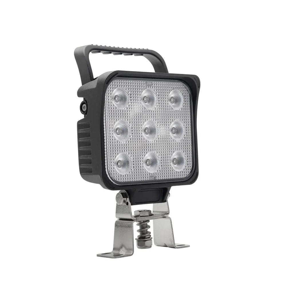 LED SQUARE WORKLAMP SPOT BEAM W/HANDLE & SWTCH 9 - 36V 54W 9