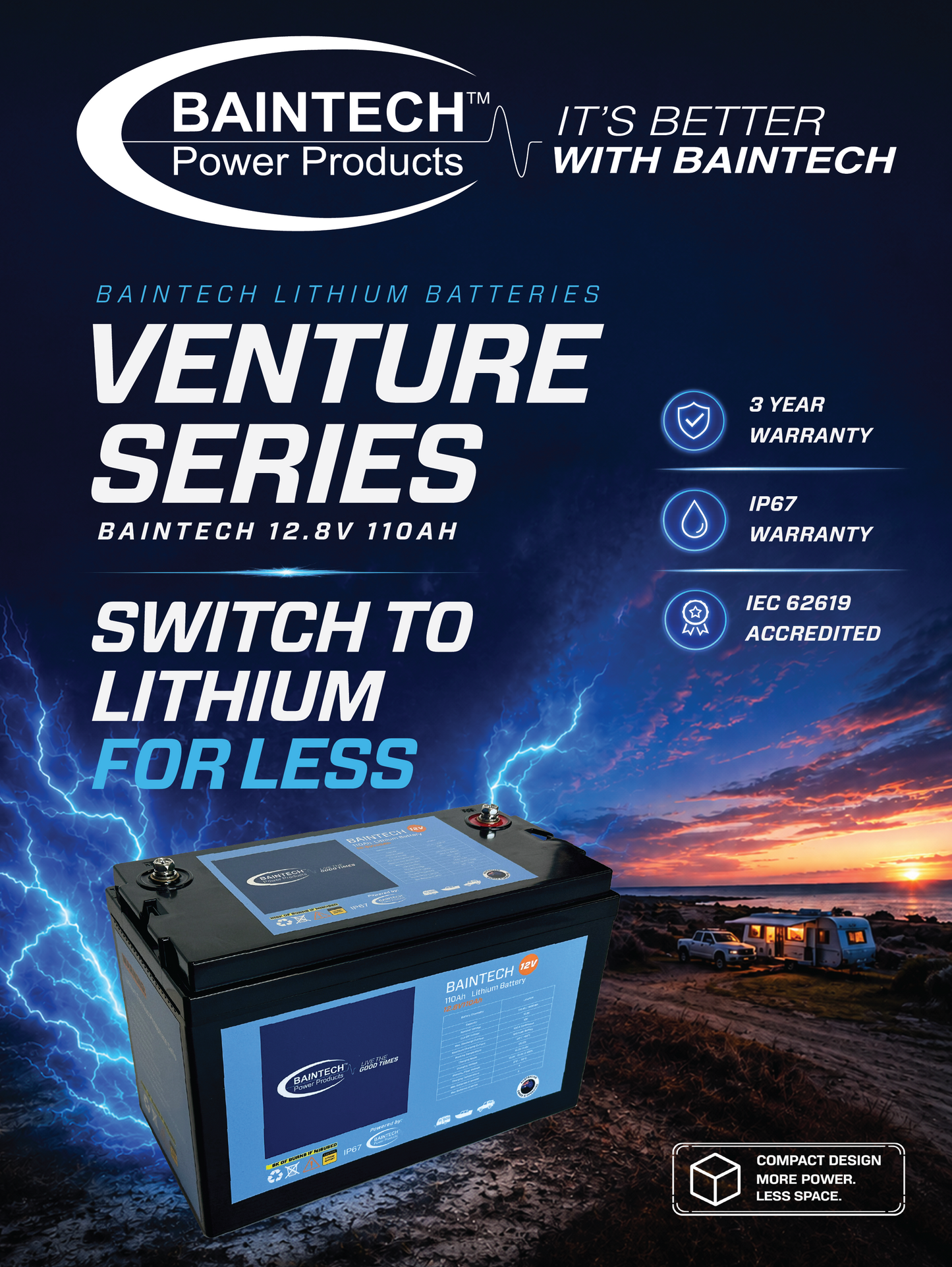 110ah Lithium battery - 3 yr warranty
