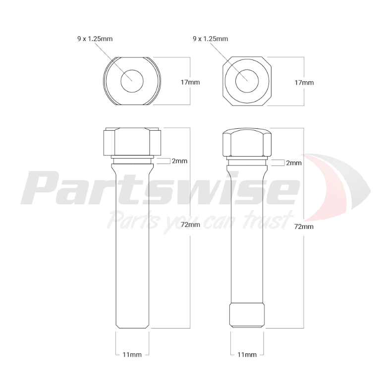 PW20011 Caliper Hardware Kit Suits twin piston caliper