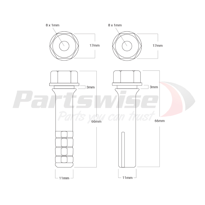 PW20028 Caliper Guide Pin Kit