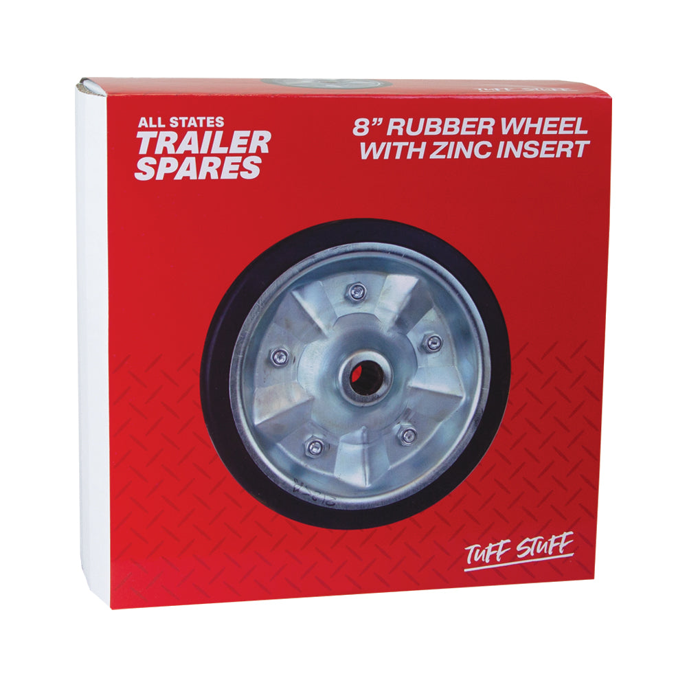8inch Rubber Wheel with Zinc Insert