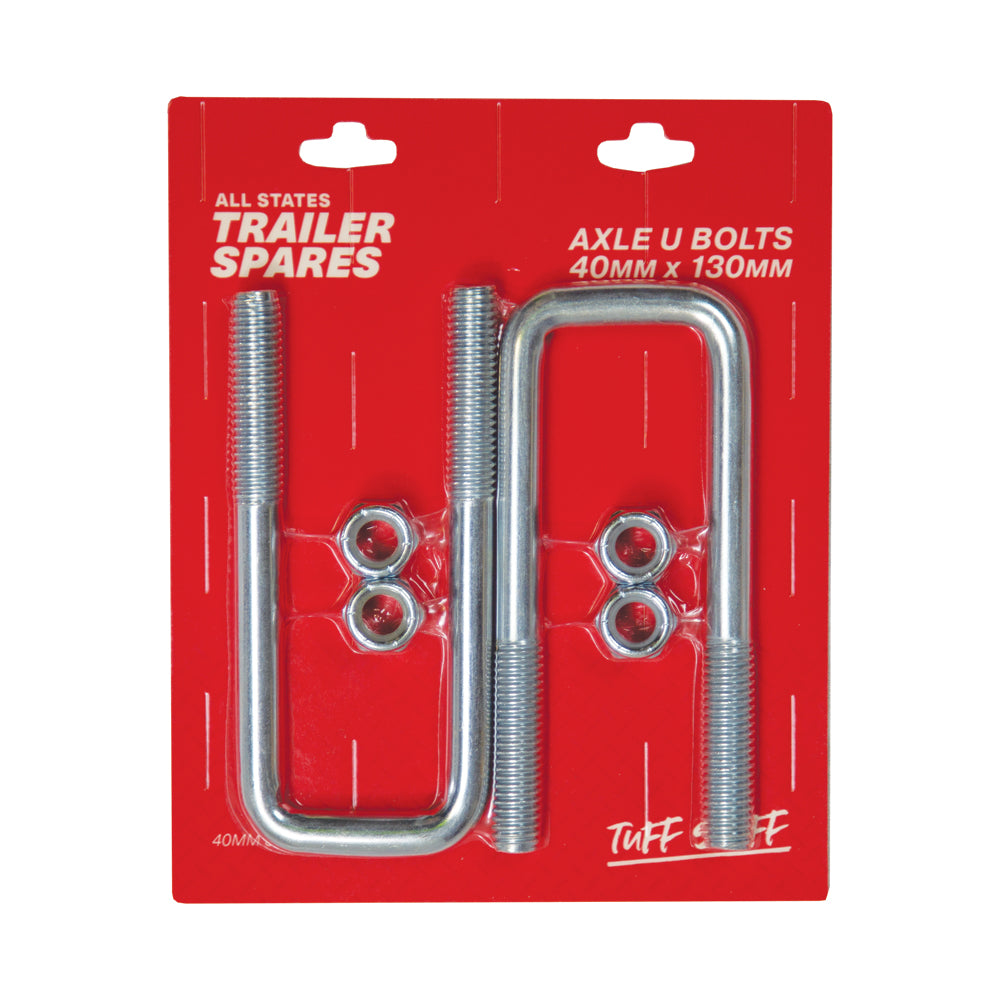 U Bolt 40mmx130mm Square inc Nut (2 per pack)