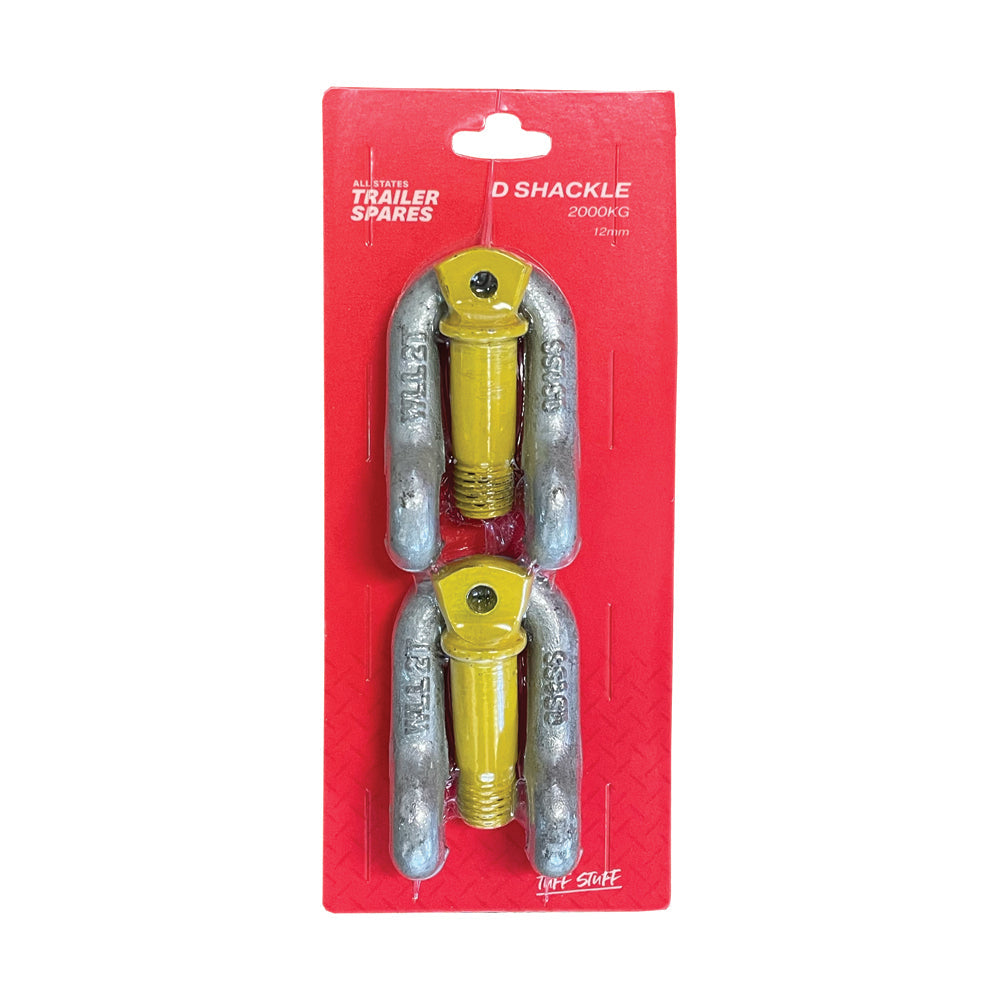 D Shackle 12mm 2TN Galvanised (2 per pack)