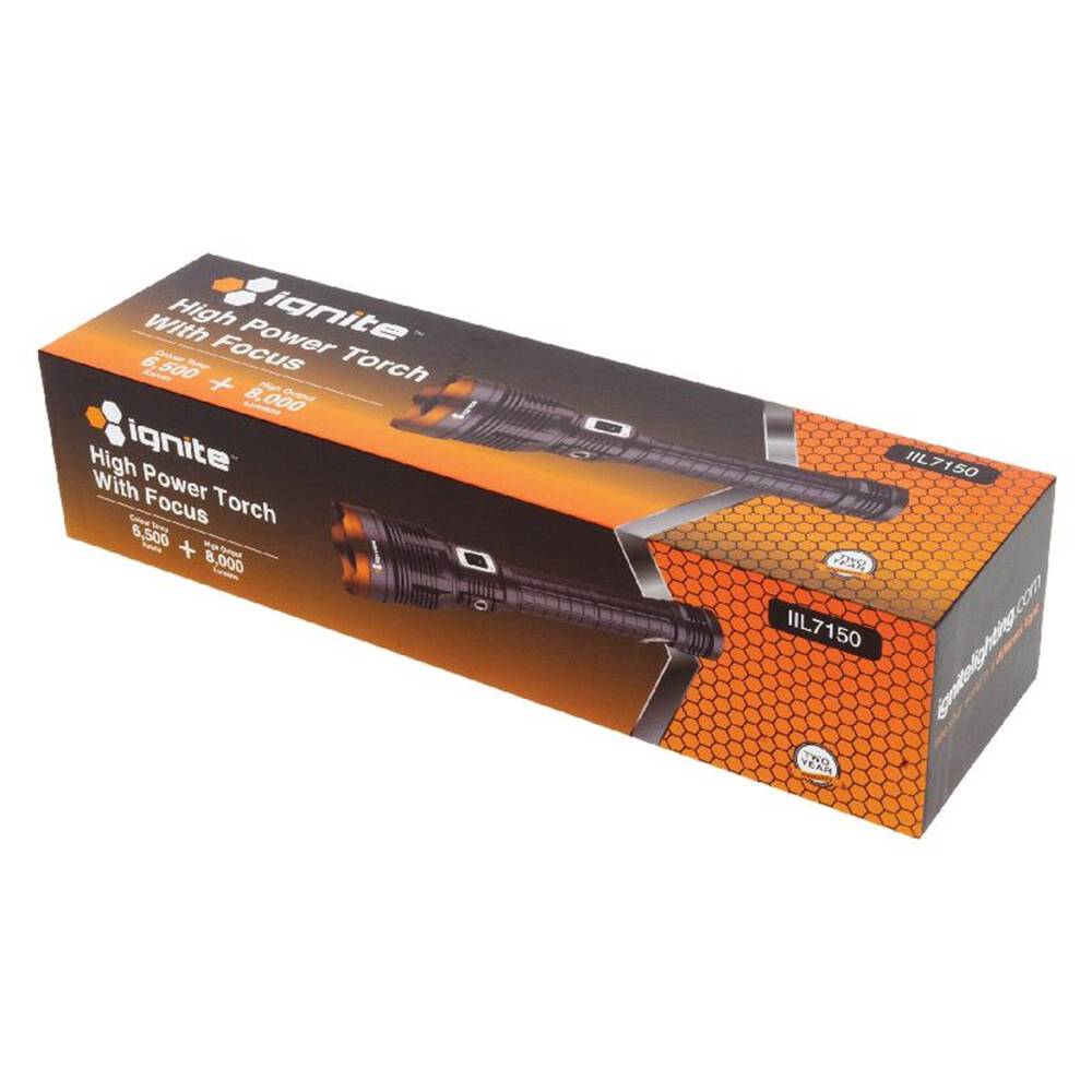 RECHARGEABLE LED HEAVY DUTY LARGE TORCH 8000 LUMENS IPX4