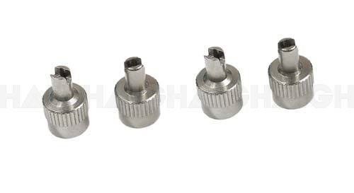 Tyre Valve Caps Slotted S/Metal 4Pc