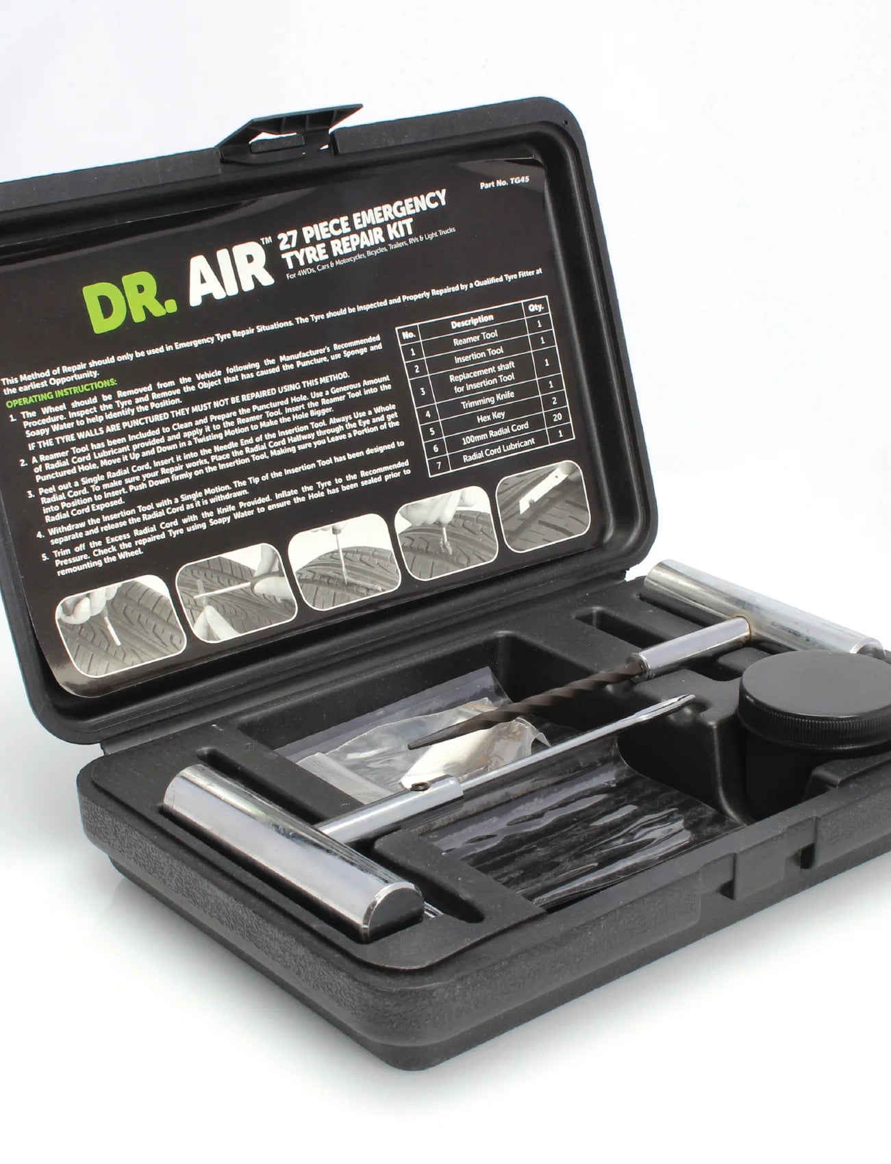 Tubeless Tyre Repair Kit | Heavy Duty 27 Piece