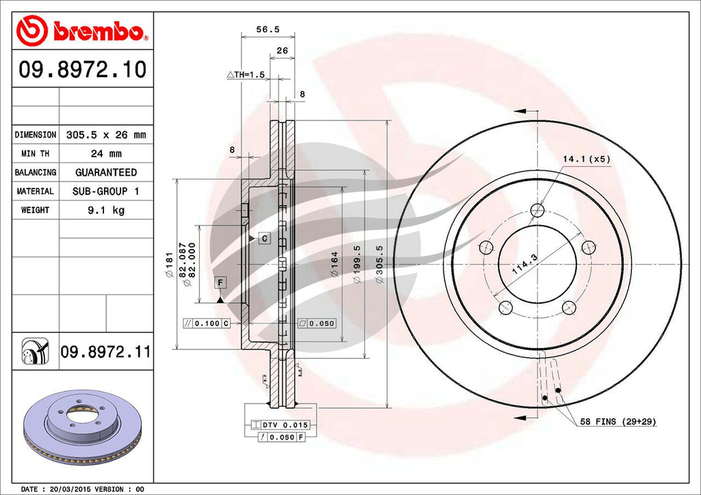 BREMBO BRAKE DISC - ford front