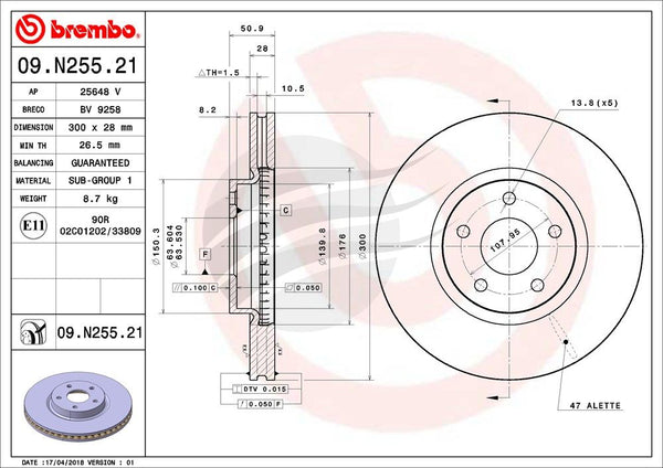 BREMBO BRAKE DISC - FRONT 300mm