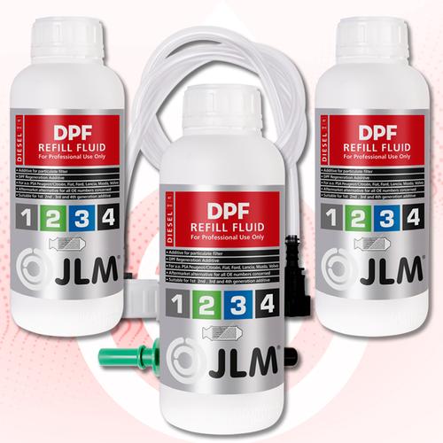 JLM Diesel DPF Refill Fluid 1ltr Kit V1-3 (3pcs + Filler Cap)