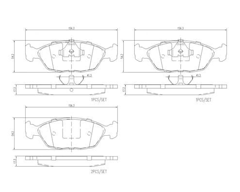 BREMBO BRAKE PAD - frt VW