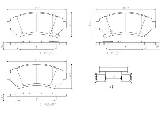 BREMBO BRAKE PAD - CHEV