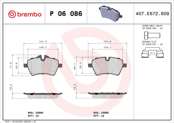 BREMBO BRAKE PAD - mini front