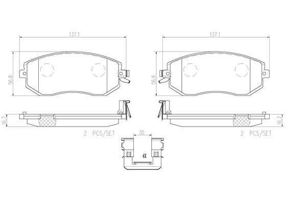 Brembo brake pad - front subaru