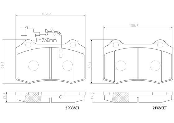 BREMBO BRAKE PAD - CHRYSLER/DODGE