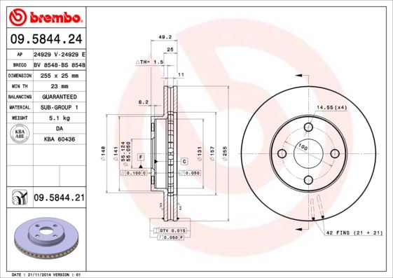 BREMBO BRAKE DISC - TOYOTA FRONT