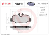 BREMBO BRAKE PAD SET REAR MERCEDES VITO (W639) 2003-