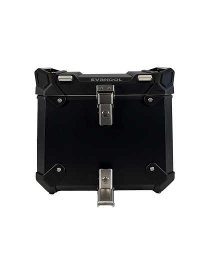 EvaKool Adventure 18L Motorcycle Fridge Freezer mounted on rear rack