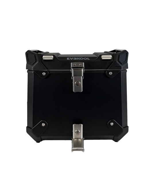 EvaKool Adventure 18L Motorcycle Fridge Freezer mounted on rear rack