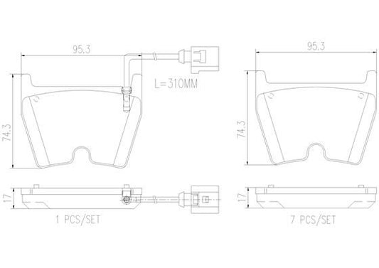 Brembo NAO brake pads - FRT AUDI