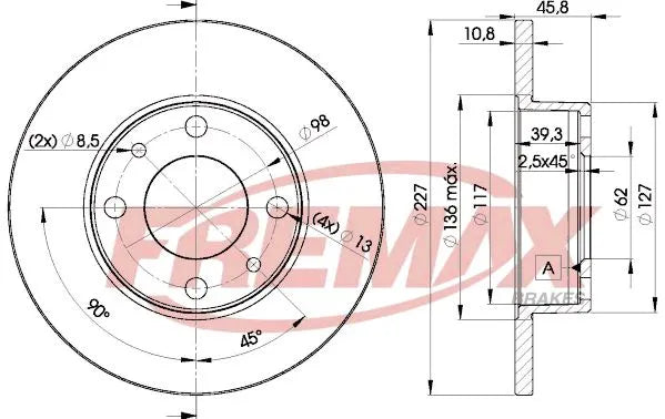 FREMAX BRAKE DISC FRONT - FIAT/LANCIA