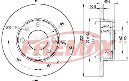 FREMAX BRAKE DISC FRONT - FIAT/LANCIA