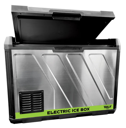 50L FRIDGE FREEZER 12-24v -240 STAINLESS STEEL SIDES