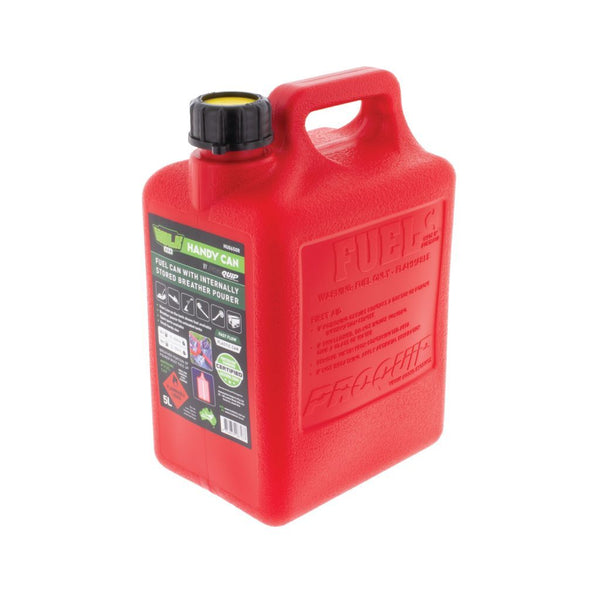 5LT PLASTIC HANDY FUEL CAN RED