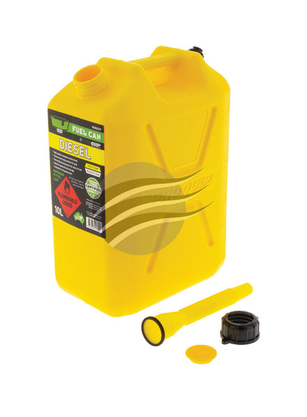 FAST FLOW PLASTIC FUEL CAN 10LT DIESEL YELLOW