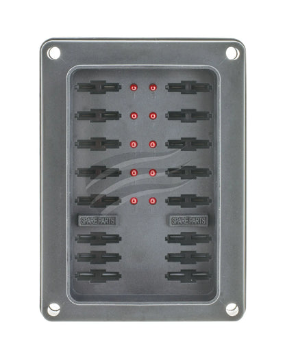 10 WAY FUSE BOX W/PROOF ATS STANDARD BLADE CLIP COVER LED