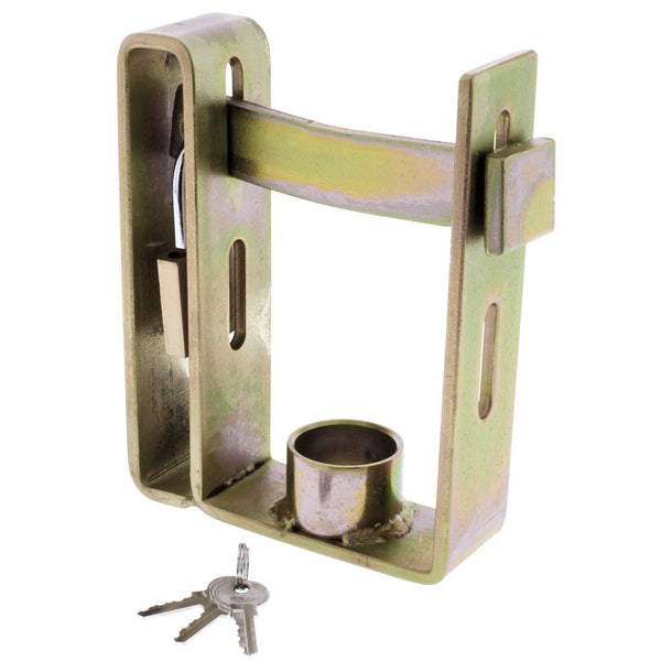 DUAL TRAILER COUPLING LOCK INC PADLOCK & 3 KEYS ZINC COATED