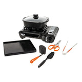 PORTABLE GAS STOVE MEGA KIT INC POT, LID, TOOLS & CASE