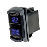 SWITCH SIZE VOLTMETER & AMMETER 5-30v & 0-10a BLUE LED