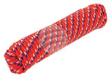 HULK 30M POLY ROPE RED DIAMOND BRAIDED 66KGS WORKING