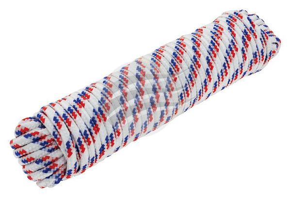 ROPE 30M WHT/RED/BL EXTRA STRONG 66KGS WORKING LOAD