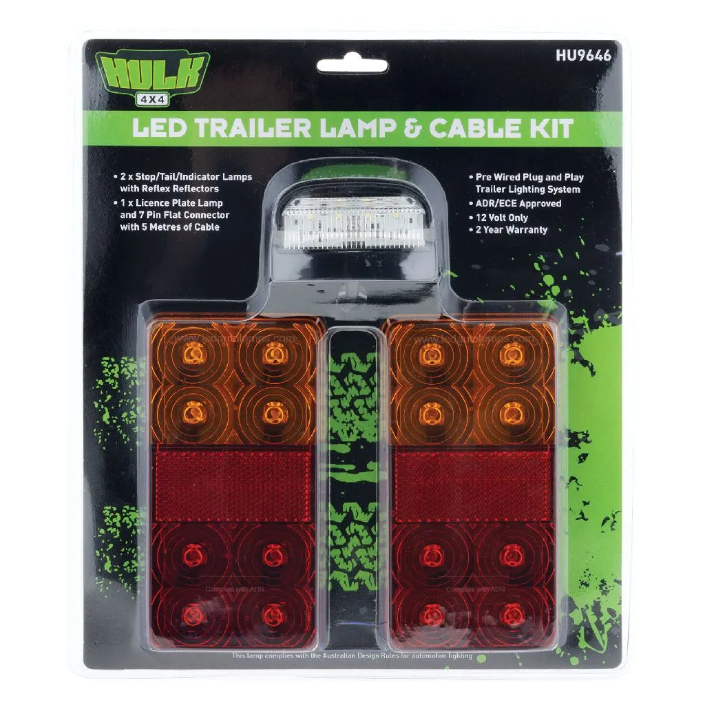 TRAILER LAMP KIT 12V 7 PIN TRAILER PLUG & 5M LEAD