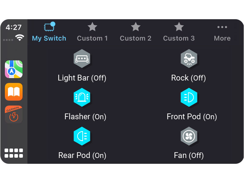 Garmin PowerSwitch controlled from an in-dash display