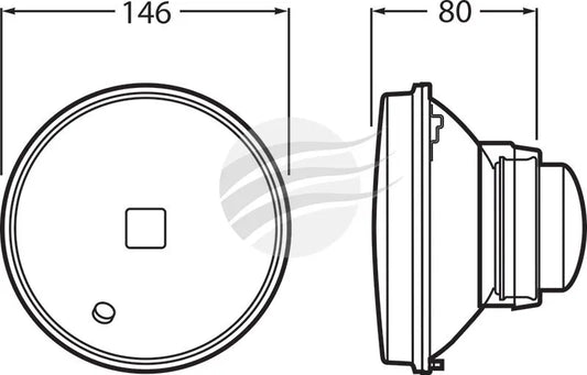 RND SEMI SEALED BEAM 5 3/4" OR 146mm H1 HIGH BEAM PAR46