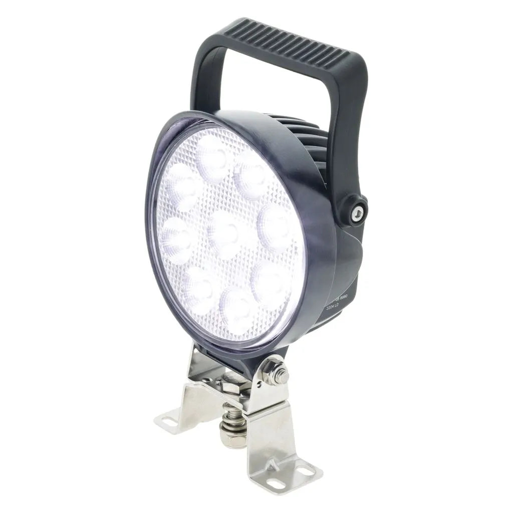 LED RND WORKLAMP SPOT BEAM W/ HANDLE & SWITCH 9 - 36V 54W 9