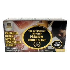 BLACK NITRILE GLOVE (LARGE) (100 PACK)