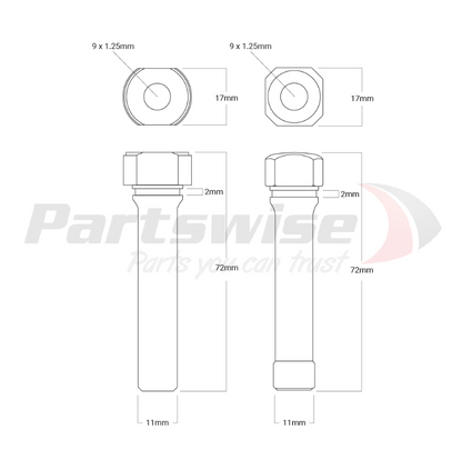 PW20011 Caliper Hardware Kit Suits twin piston caliper
