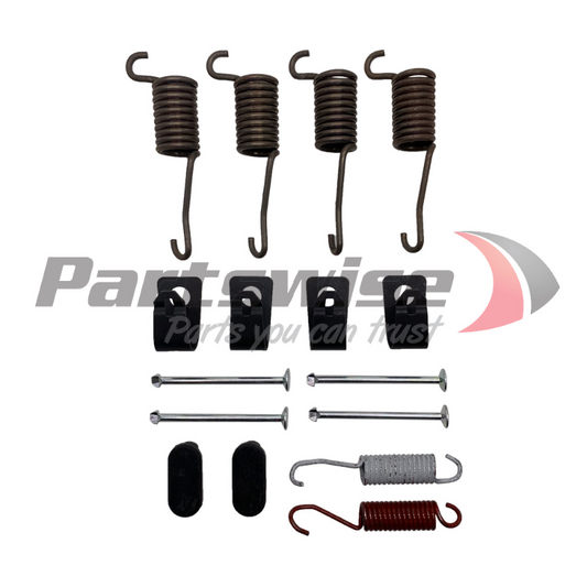 PW20155 Drum Brake Hardware Kit Suits 10″ Holden drum brakes. Axle kit includes hold down parts and return springs, less adjusters
