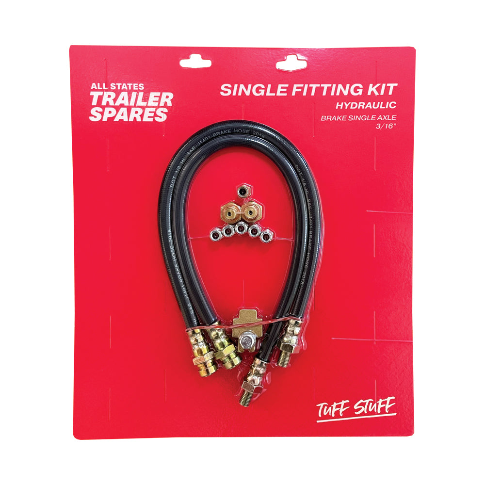 Hydraulic Brake Fitting Kit 3/16inch Single Axle Trailer UNF