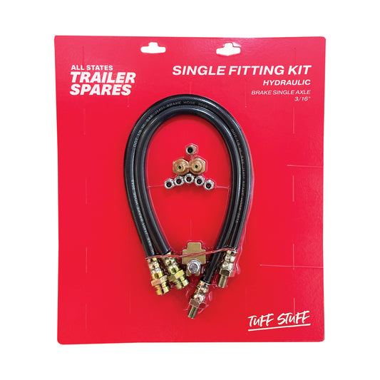 Hydraulic Brake Fitting Kit 3/16inch Single Axle Trailer UNF