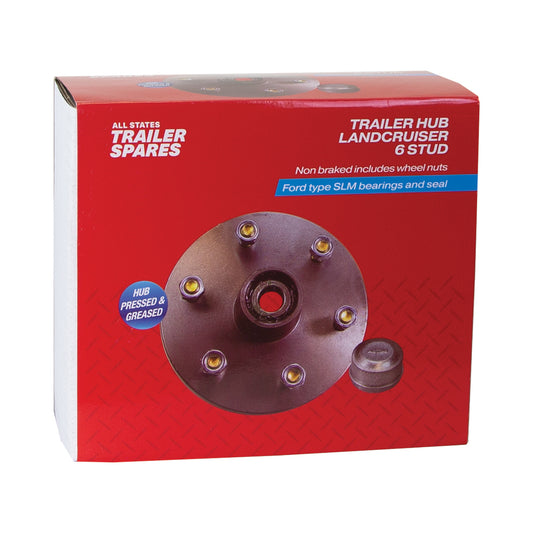 Landcruiser 6 Stud Lazy Black Hub SLM Bearings Seal & Cap