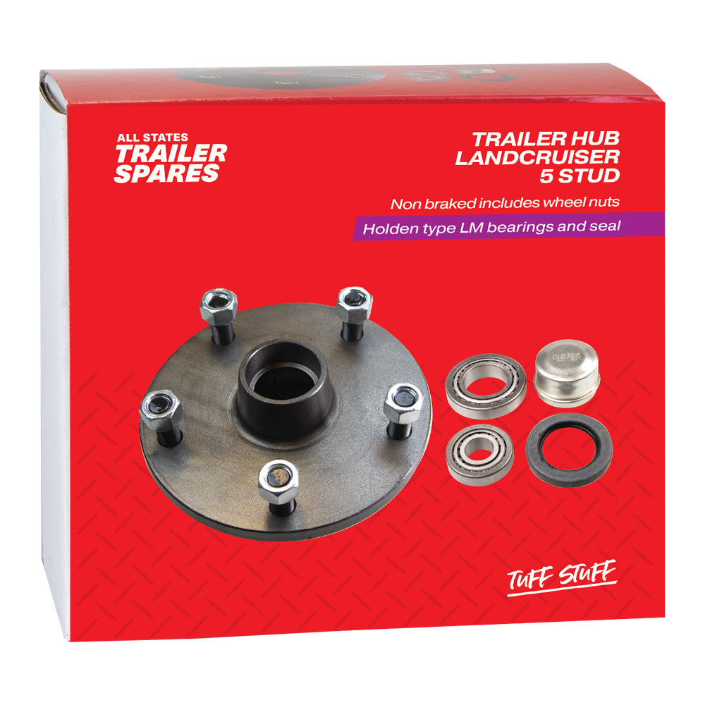 Landcruiser 5 Stud Lazy Black Hub LM Bearings Seal & Cap