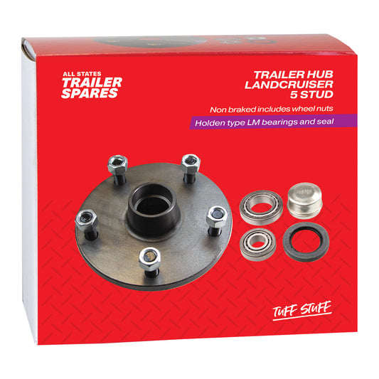Landcruiser 5 Stud Lazy Black Hub LM Bearings Seal & Cap